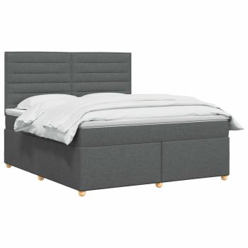 Boxspringbett mit Matratze Dunkelgrau 160 x 200 cm Stoff