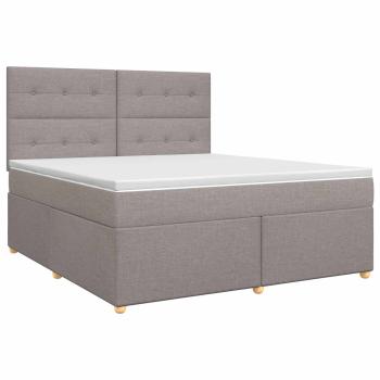 Boxspringbett mit Matratze Taupe 160 x 200 cm Stoff