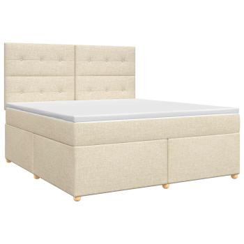 Boxspringbett mit Matratze Creme 180 x 200 cm Stoff