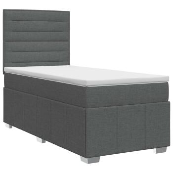 Boxspringbett mit Matratze Dunkelgrau 80 x 200 cm Stoff