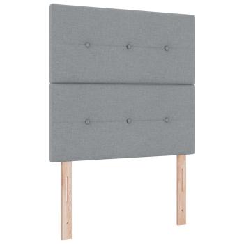 Boxspringbett mit Matratze Hellgrau 80 x 200 cm Stoff
