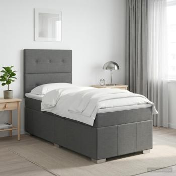 ARDEBO.de - Boxspringbett mit Matratze Dunkelgrau 80 x 200 cm Stoff