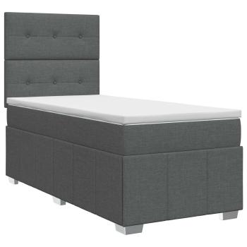 Boxspringbett mit Matratze Dunkelgrau 80 x 200 cm Stoff