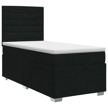 Boxspringbett mit Matratze Schwarz 90 x 190 cm Stoff