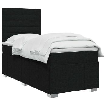 Boxspringbett mit Matratze Schwarz 90 x 190 cm Stoff