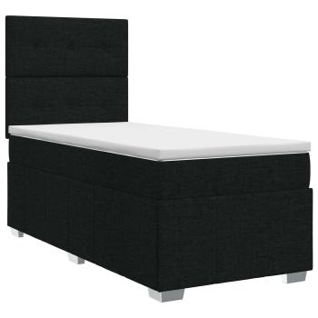 Boxspringbett mit Matratze Schwarz 90 x 190 cm Stoff