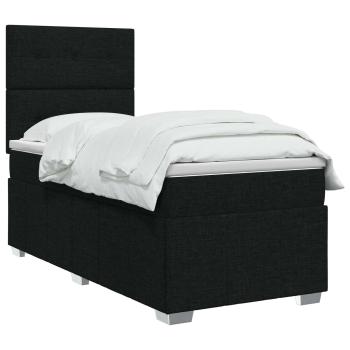 Boxspringbett mit Matratze Schwarz 90 x 190 cm Stoff