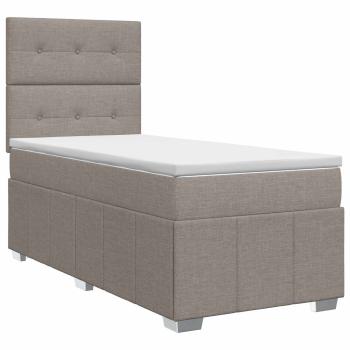 Boxspringbett mit Matratze mit Kopfteil Taupe 90 x 200 cm Stoff