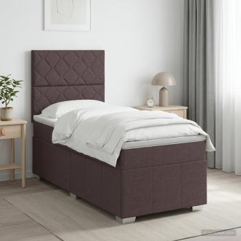ARDEBO.de - Boxspringbett mit Matratze Dunkelbraun 100 x 200 cm Stoff