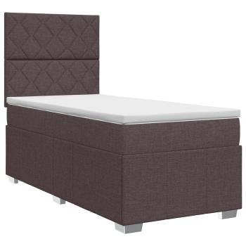 Boxspringbett mit Matratze Dunkelbraun 100 x 200 cm Stoff
