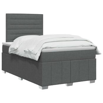 Boxspringbett mit Matratze Dunkelgrau 120 x 190 cm Stoff