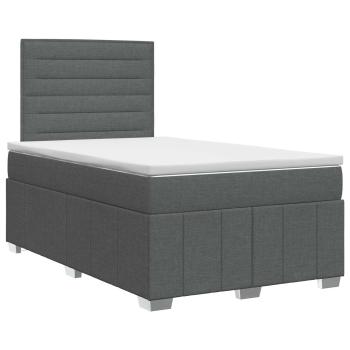 Boxspringbett mit Matratze Dunkelgrau 120 x 200 cm Stoff