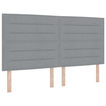Boxspringbett mit Matratze Hellgrau 140 x 190 cm Stoff