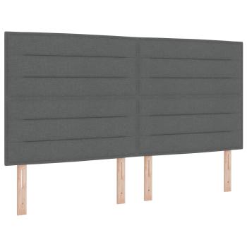 Boxspringbett mit Matratze Dunkelgrau 140 x 190 cm Stoff