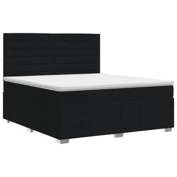 Boxspringbett mit Matratze Schwarz 140 x 190 cm Stoff
