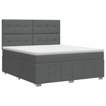 Boxspringbett mit Matratze Dunkelgrau 140 x 190 cm Stoff