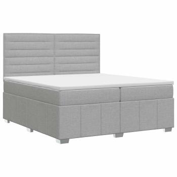 Boxspringbett mit Matratze Hellgrau 140 x 200 cm Stoff