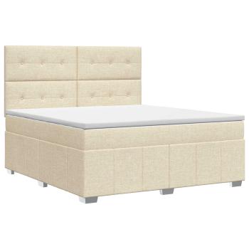 Boxspringbett mit Matratze Creme 140 x 200 cm Stoff