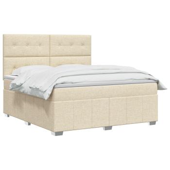 Boxspringbett mit Matratze Creme 140 x 200 cm Stoff
