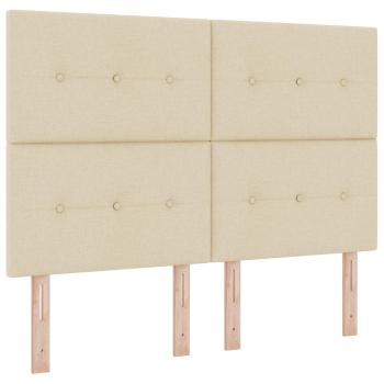 Boxspringbett mit Matratze Creme 140 x 200 cm Stoff