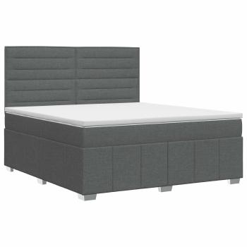 Boxspringbett mit Matratze Dunkelgrau 160 x 200 cm Stoff