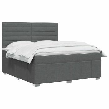 Boxspringbett mit Matratze Dunkelgrau 160 x 200 cm Stoff