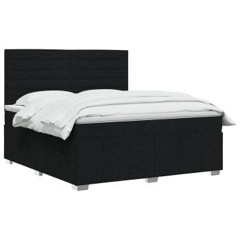 Boxspringbett mit Matratze Schwarz 180 x 200 cm Stoff