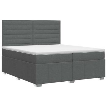 Boxspringbett mit Matratze Dunkelgrau 200 x 200 cm Stoff