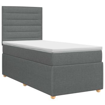 Boxspringbett mit Matratze Dunkelgrau 80 x 200 cm Stoff