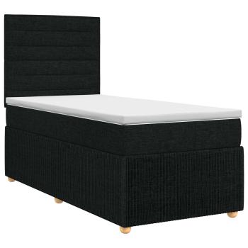 Boxspringbett mit Matratze Schwarz 80 x 200 cm Stoff