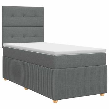 Boxspringbett mit Matratze Dunkelgrau 80 x 200 cm Stoff
