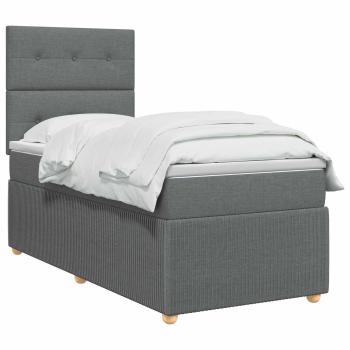 Boxspringbett mit Matratze Dunkelgrau 80 x 200 cm Stoff