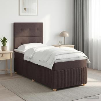 ARDEBO.de - Boxspringbett mit Matratze Dunkelbraun 80 x 200 cm Stoff