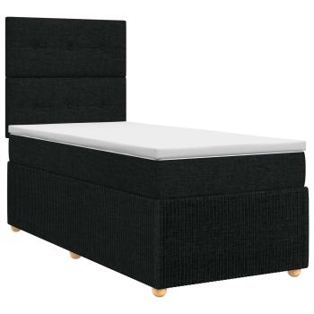 Boxspringbett mit Matratze Schwarz 90 x 190 cm Stoff