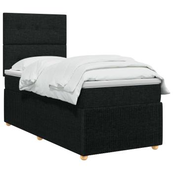 Boxspringbett mit Matratze Schwarz 90 x 190 cm Stoff