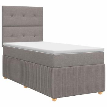 Boxspringbett mit Matratze mit Kopfteil Taupe 90 x 190 cm Stoff