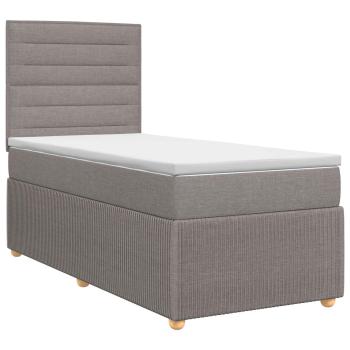 Boxspringbett mit Matratze mit Kopfteil Taupe 90 x 200 cm Stoff