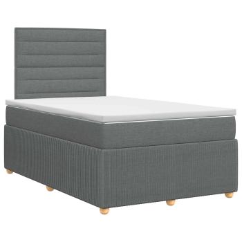 Boxspringbett mit Matratze Dunkelgrau 120 x 190 cm Stoff