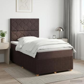ARDEBO.de - Boxspringbett mit Matratze Dunkelbraun 120 x 200 cm Stoff