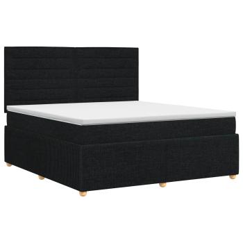 Boxspringbett mit Matratze Schwarz 140 x 190 cm Stoff