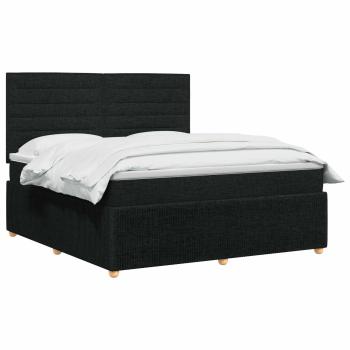 Boxspringbett mit Matratze Schwarz 140 x 190 cm Stoff