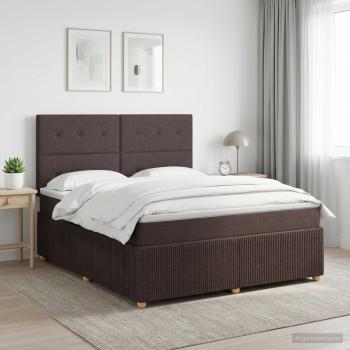 ARDEBO.de - Boxspringbett mit Matratze Dunkelbraun 140 x 190 cm Stoff