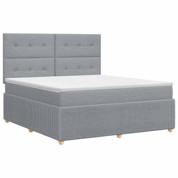 Boxspringbett mit Matratze Hellgrau 140 x 200 cm Stoff