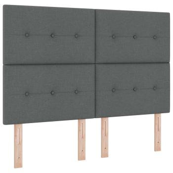 Boxspringbett mit Matratze Dunkelgrau 140 x 200 cm Stoff