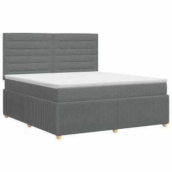 Boxspringbett mit Matratze Dunkelgrau 160 x 200 cm Stoff