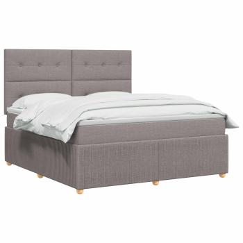 Boxspringbett mit Matratze Taupe 180 x 200 cm Stoff