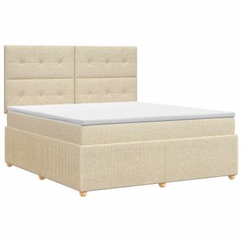 Boxspringbett mit Matratze Creme 180 x 200 cm Stoff