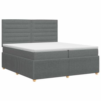 Boxspringbett mit Matratze Dunkelgrau 200 x 200 cm Stoff