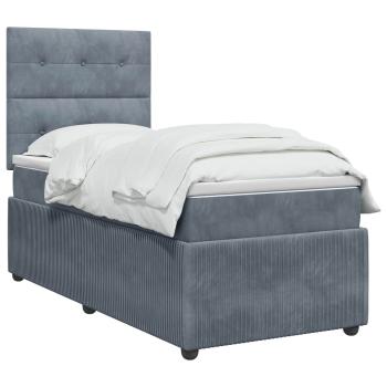 Boxspringbett mit Matratze Dunkelgrau 80 x 200 cm Samt