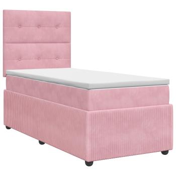 Boxspringbett mit Matratze mit Kopfteil Rosa 80 x 200 cm Samt